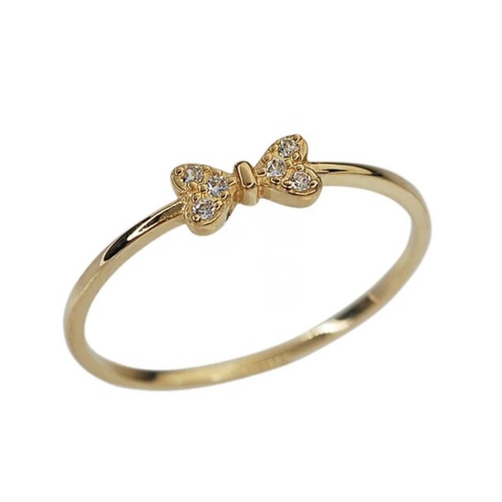 New bow ring 14k gold plating with Swarovski crystals 
Perfect for stacking